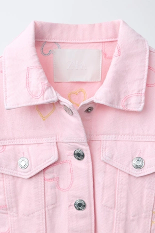 Куртка из саржи с вышивкой «сердца»- Заказать в России