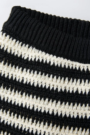 Шорты из вязаного крючком полотна в полоску с вышивкой вишен- Заказать в России