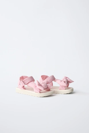 Сандалии с бантом и уплотненными ремешками- Заказать в России