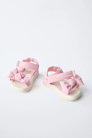 Сандалии с бантом и уплотненными ремешками- Заказать в России