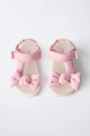 Сандалии с бантом и уплотненными ремешками- Заказать в России