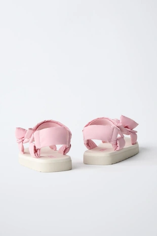 Сандалии с бантом и уплотненными ремешками- Заказать в России