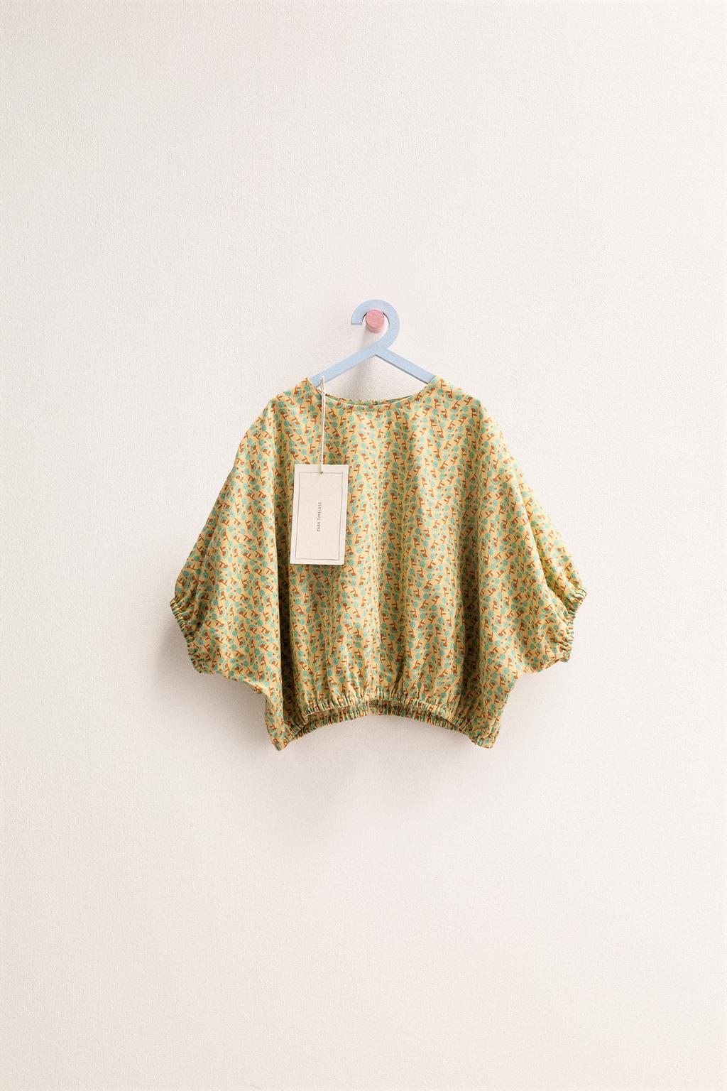 ZARA TIMELESS — ТОП ОВЕРСАЙЗ С ЦВЕТОЧНЫМ ПРИНТОМ ИЗ ЛЬНА