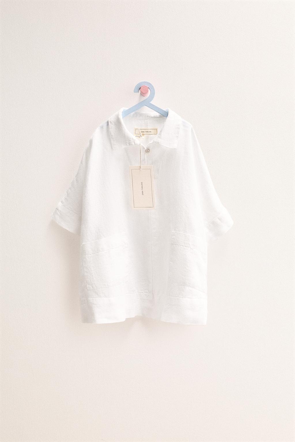 ПЛАТЬЕ-РУБАШКА ИЗ 100% ЛЬНА — Zara «Timeless»