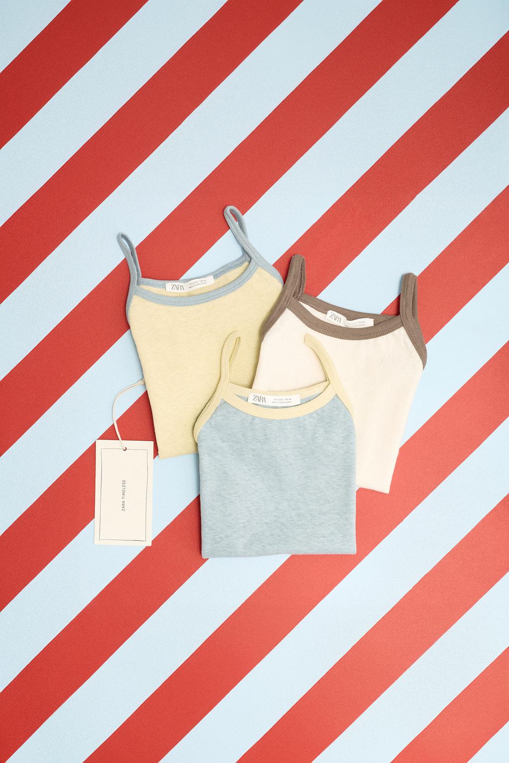 Zara «Timeless» - НАБОР ИЗ ТРЕХ ФУТБОЛОК С КОНТРАСТНЫМИ ДЕТАЛЯМИ