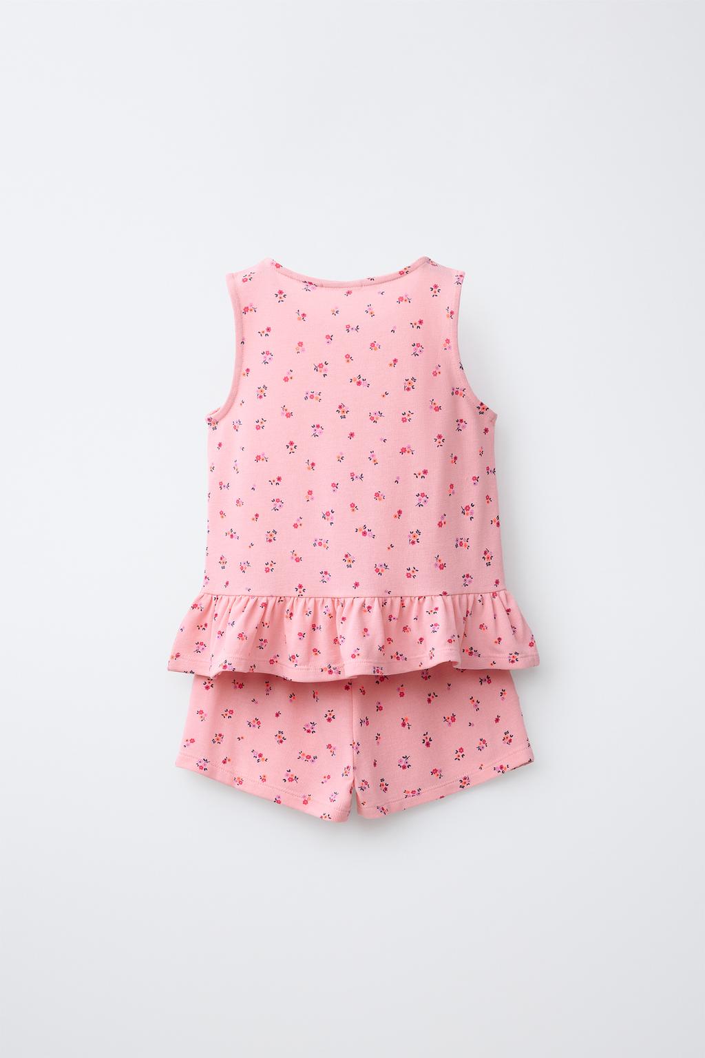 КОМПЛЕКТ ИЗ ФУТБОЛКИ И ШОРТОВ С ЦВЕТОЧНЫМ ПРИНТОМ