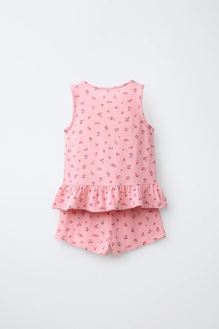 Комплект из футболки и шортов с цветочным принтом