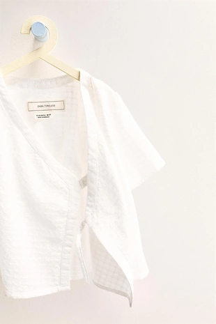 White | 1487/499/250 - Zara ZARA «TIMELESS» - рубашка из рельефной ткани