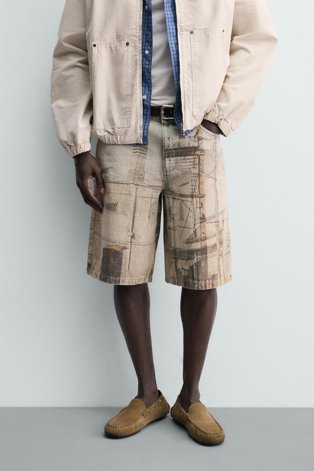 ШОРТЫ BAGGY С АБСТРАКТНЫМ ПРИНТОМ