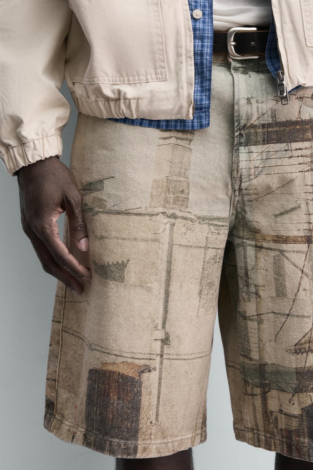 ШОРТЫ BAGGY С АБСТРАКТНЫМ ПРИНТОМ