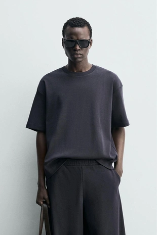 Толстовка свободного кроя в рубчик- Заказать в России