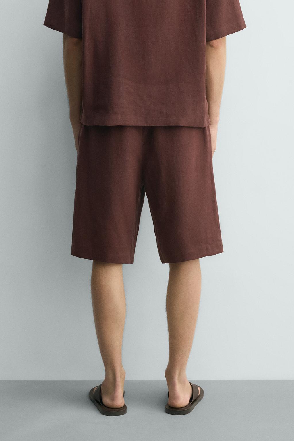 БЕРМУДЫ свободного кроя ИЗ СМЕСОВОГО ЛЬНА