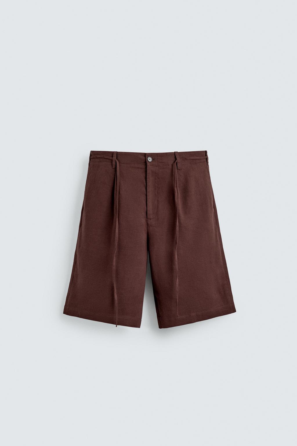 БЕРМУДЫ свободного кроя ИЗ СМЕСОВОГО ЛЬНА