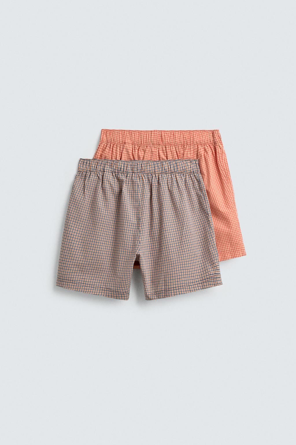 НАБОР ИЗ ДВУХ ТРУСОВ-БОКСЕРОВ ИЗ ПОПЛИНА