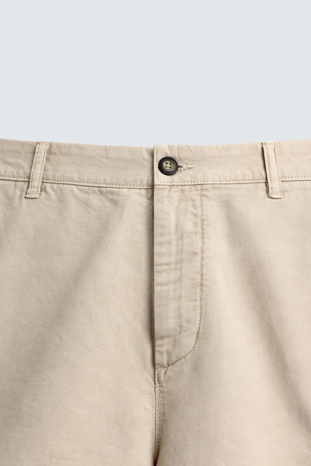 ШОРТЫ КАРГО ИЗ СМЕСИ ХЛОПКА И ЛЬНА