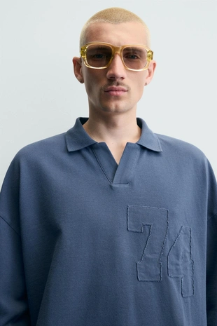 Поло-пике Relaxed Fit с номерами- Заказать в России