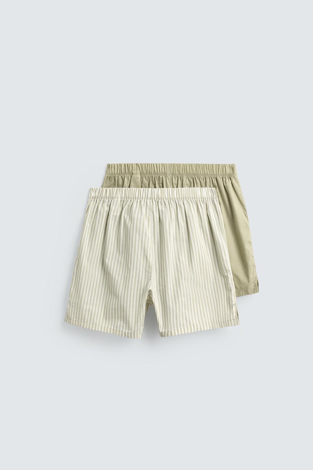 НАБОР ИЗ ДВУХ ТРУСОВ-БОКСЕРОВ ИЗ ПОПЛИНА