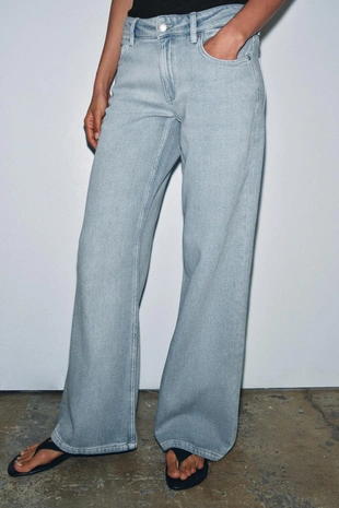 Купить Zara Джинсы WIDE-LEG с низкой посадкой — ZW COLLECTION