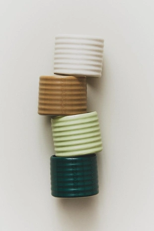 Набор керамических колец для салфеток с рельефным дизайном (набор из 4)- Заказать в России