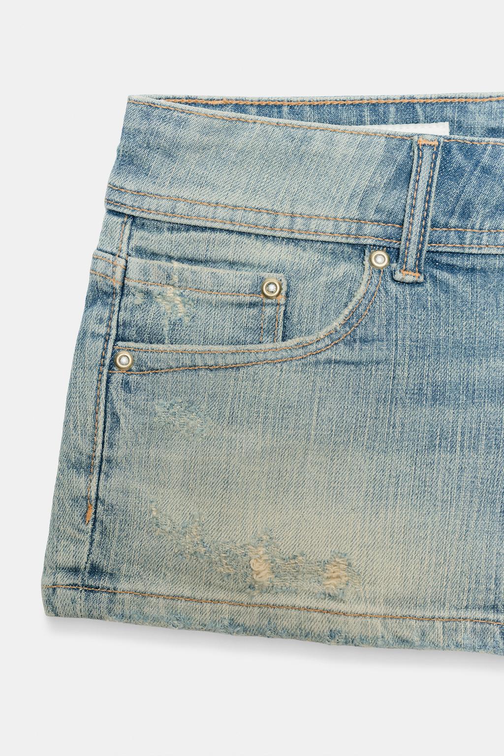 КОРОТКИЕ ДЖИНСОВЫЕ ШОРТЫ TRF С НИЗКОЙ ПОСАДКОЙ