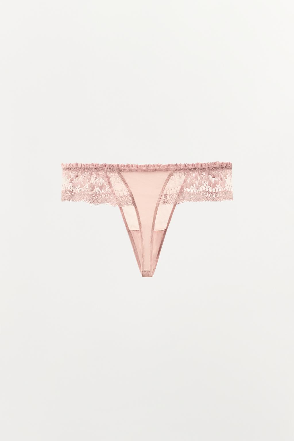ТРУСЫ-ТАНГА С КРУЖЕВНЫМИ ВСТАВКАМИ