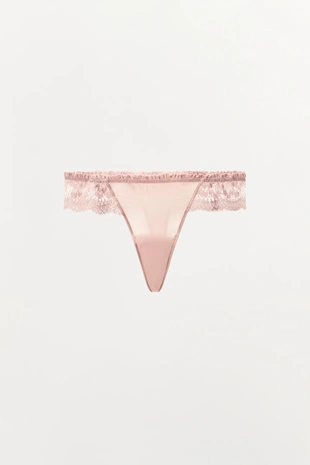 Трусы-танга с кружевными вставками- Заказать в России
