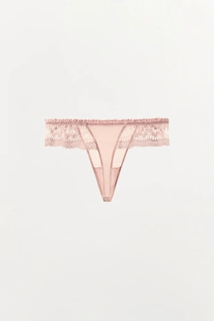 Трусы-танга с кружевными вставками- Заказать в России