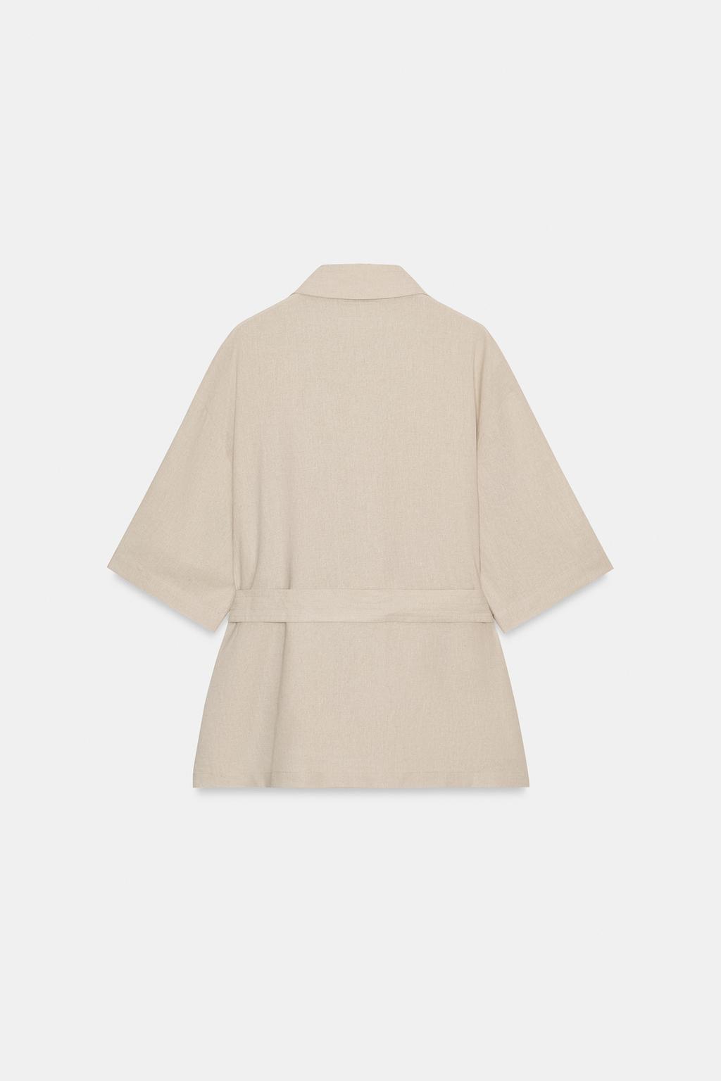 КУРТКА-САФАРИ ИЗ ЛЬНА С РЕМНЕМ