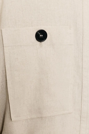 Куртка-сафари из льна с ремнем- Заказать в России