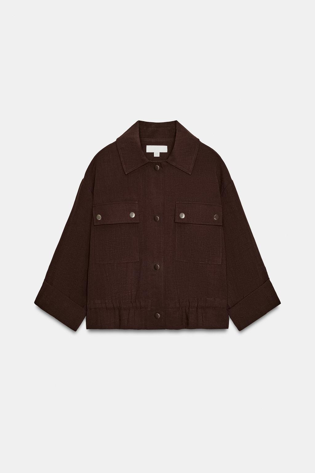 КОРОТКАЯ КУРТКА С ПОДВЕРНУТЫМИ РУКАВАМИ