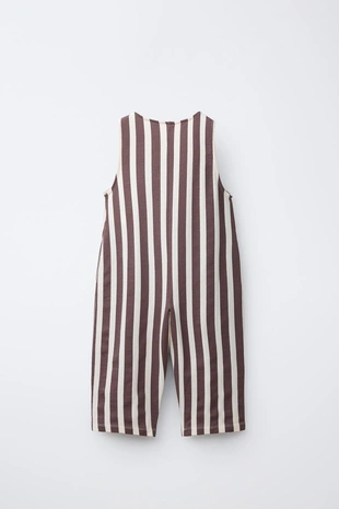 Длинный комбинезон в полоску с рельефным текстом- Заказать в России
