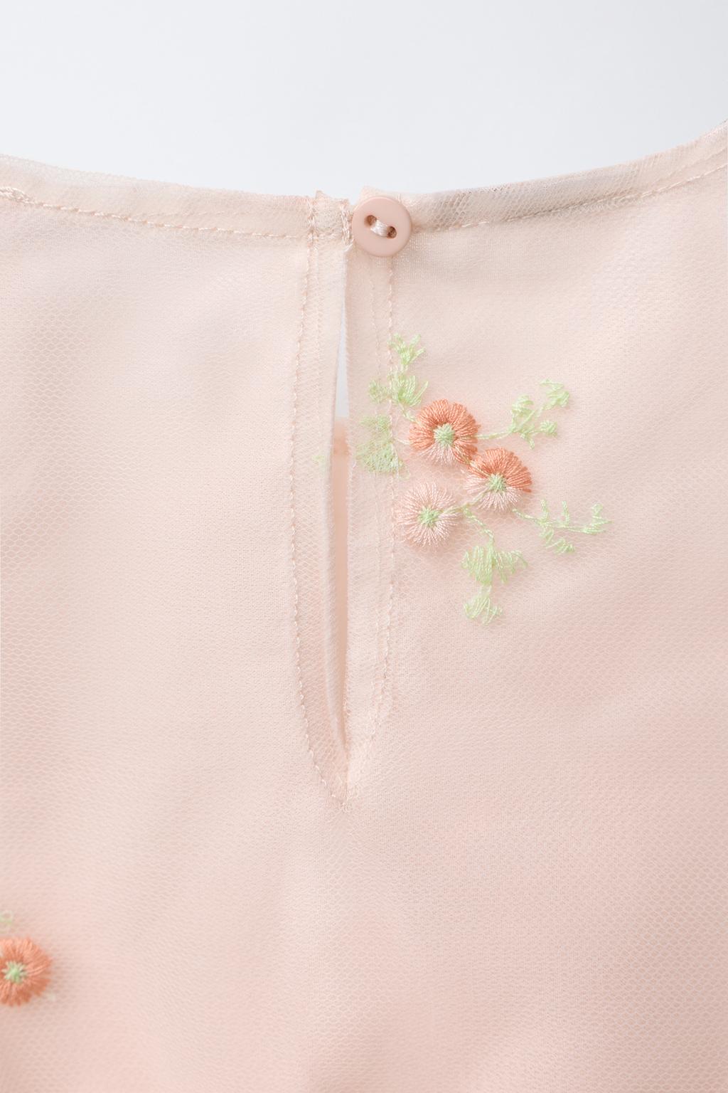 ПЛАТЬЕ ИЗ ПОЛУПРОЗРАЧНОЙ ТКАНИ С ВЫШИВКОЙ