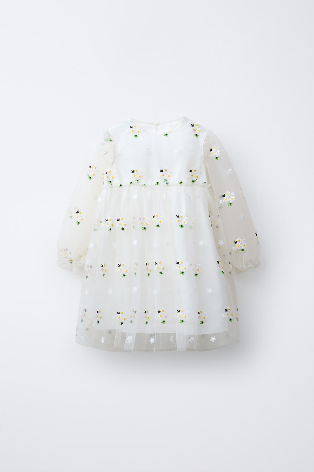 ПЛАТЬЕ ИЗ ПОЛУПРОЗРАЧНОЙ ТКАНИ С ВЫШИВКОЙ