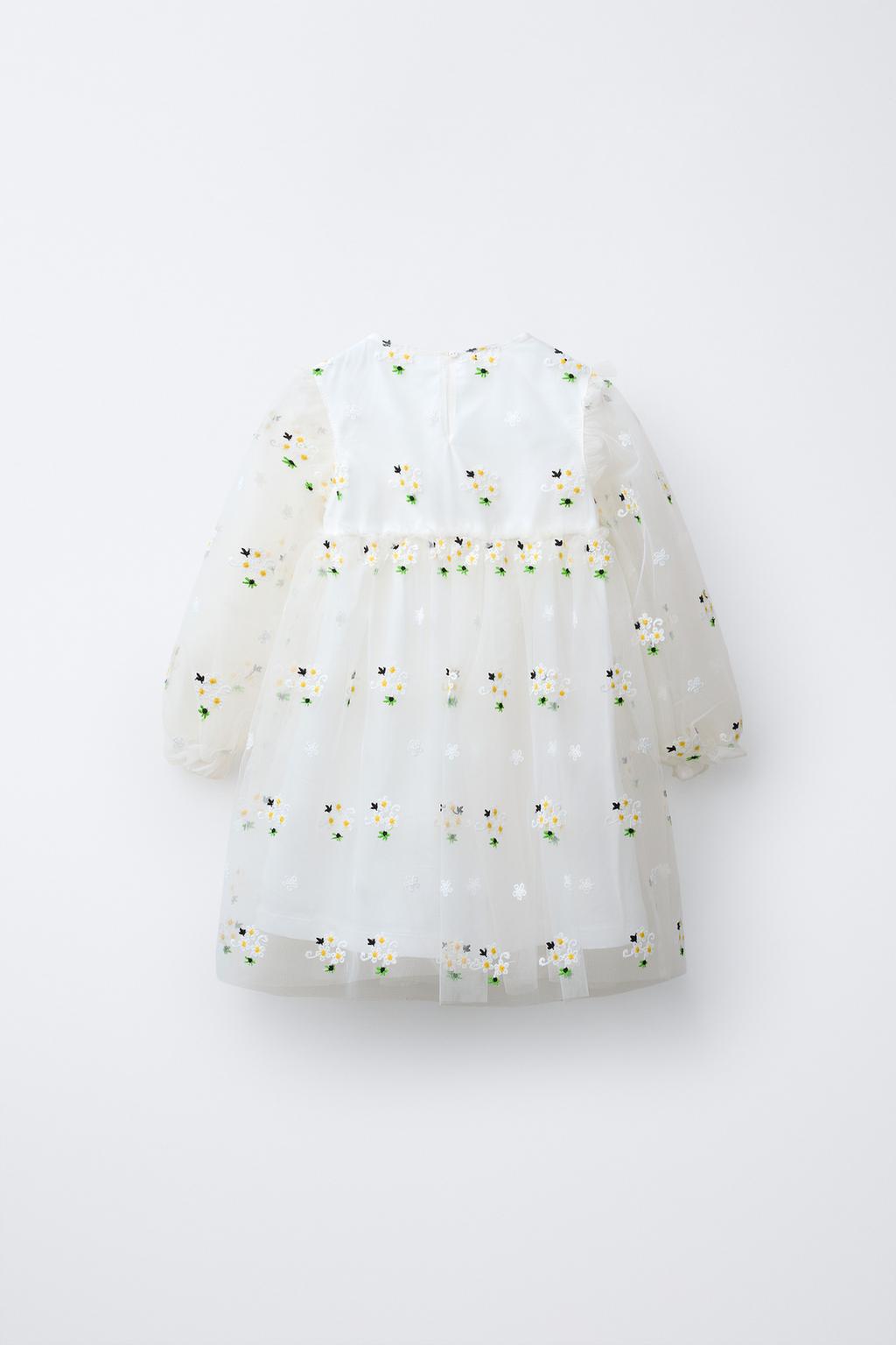 ПЛАТЬЕ ИЗ ПОЛУПРОЗРАЧНОЙ ТКАНИ С ВЫШИВКОЙ