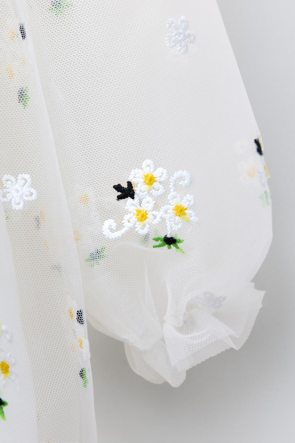 ПЛАТЬЕ ИЗ ПОЛУПРОЗРАЧНОЙ ТКАНИ С ВЫШИВКОЙ