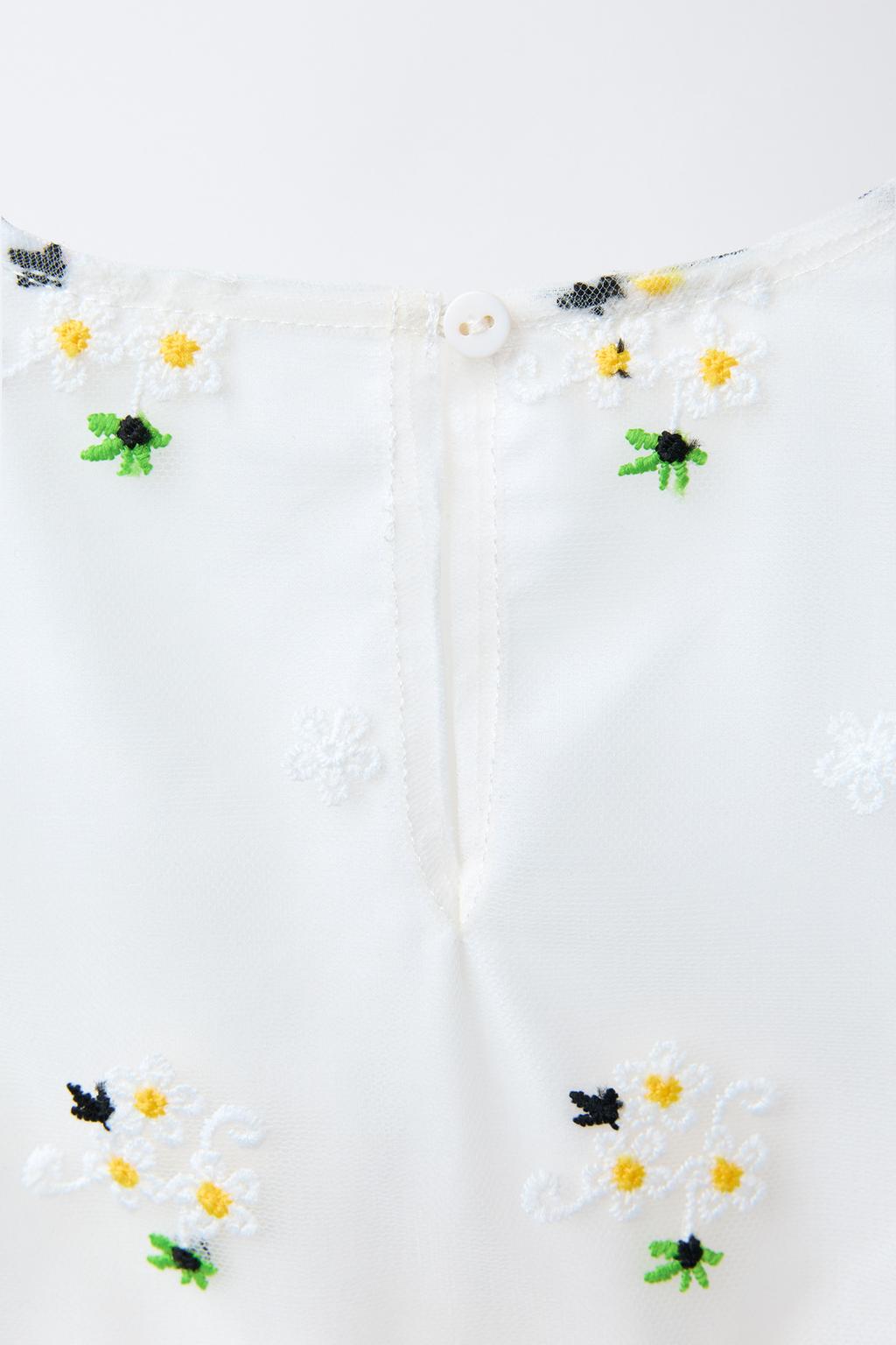 ПЛАТЬЕ ИЗ ПОЛУПРОЗРАЧНОЙ ТКАНИ С ВЫШИВКОЙ