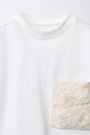 Футболка с вязаным карманом крючком- Заказать в России