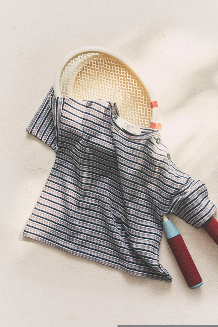 Детская полосатая пляжная футболка