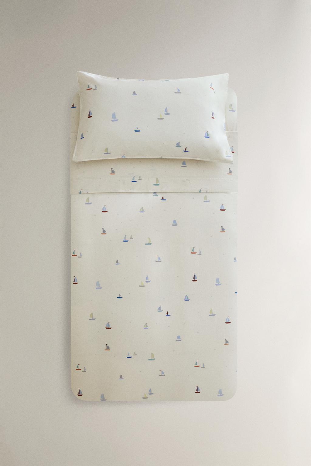 Детское хлопковое одеяло с яхтой