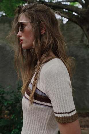 Топ в стиле рустик в полоску- Заказать в России