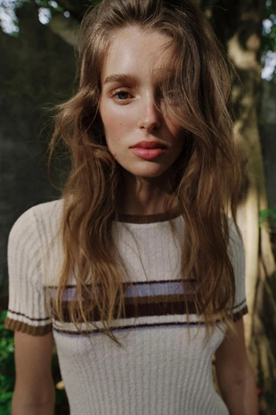 Топ в стиле рустик в полоску- Заказать в России