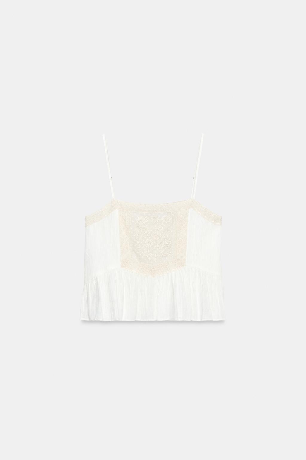 ТОП ИЗ ГАЗА С ВЫШИВКОЙ НА БРЕТЕЛЯХ