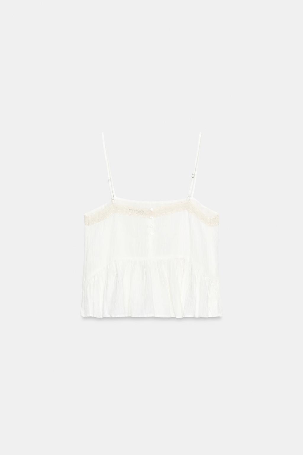 ТОП ИЗ ГАЗА С ВЫШИВКОЙ НА БРЕТЕЛЯХ