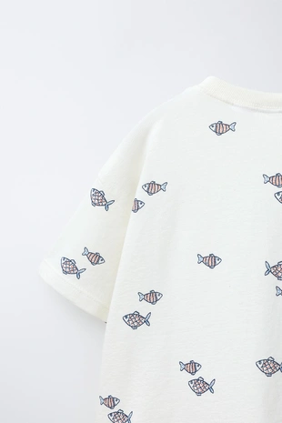 Футболка с принтом «рыбы»- Заказать в России