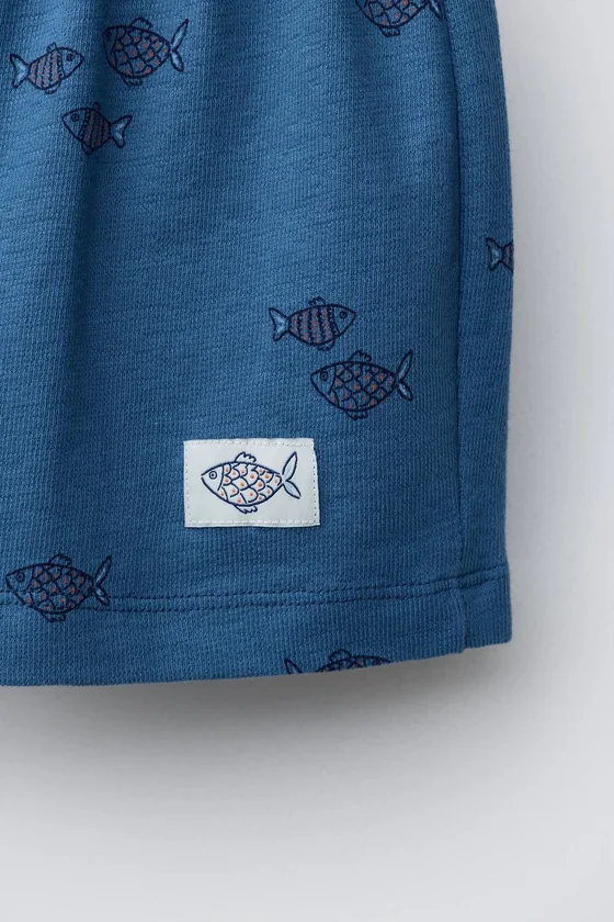 БЕРМУДЫ С ПРИНТОМ «РЫБЫ»