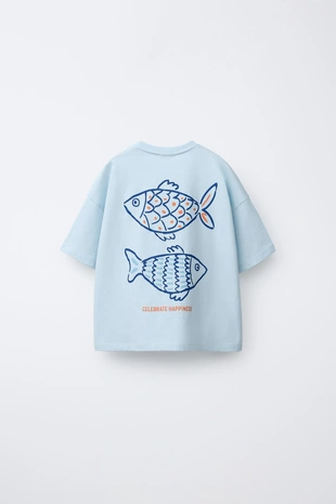Футболка с принтом «рыбы»- Заказать в России