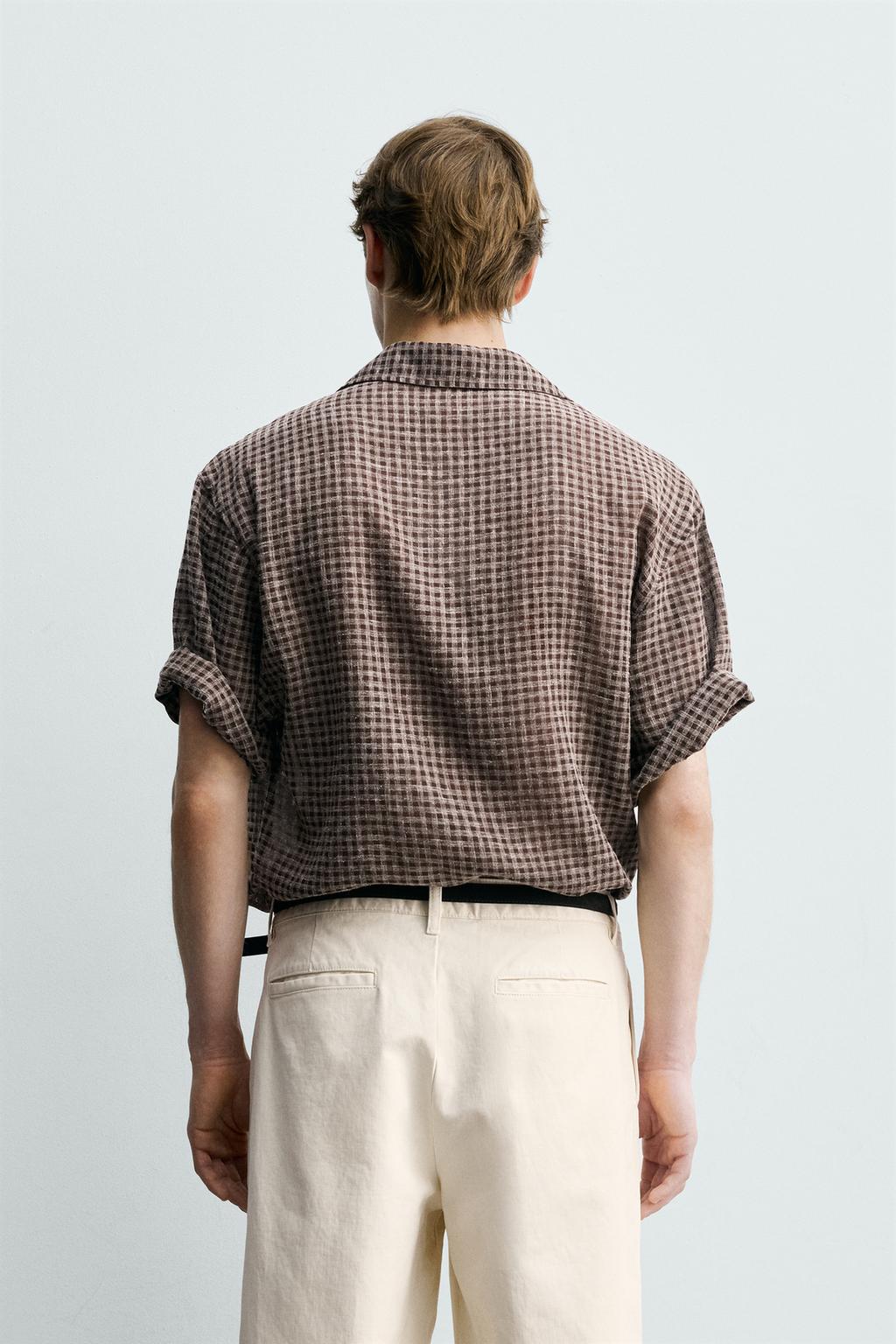 РУБАШКА RELAXED FIT ЖАККАРД В КЛЕТКУ