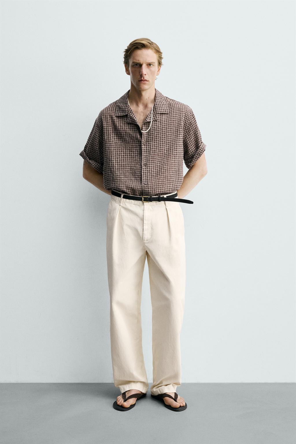 РУБАШКА RELAXED FIT ЖАККАРД В КЛЕТКУ