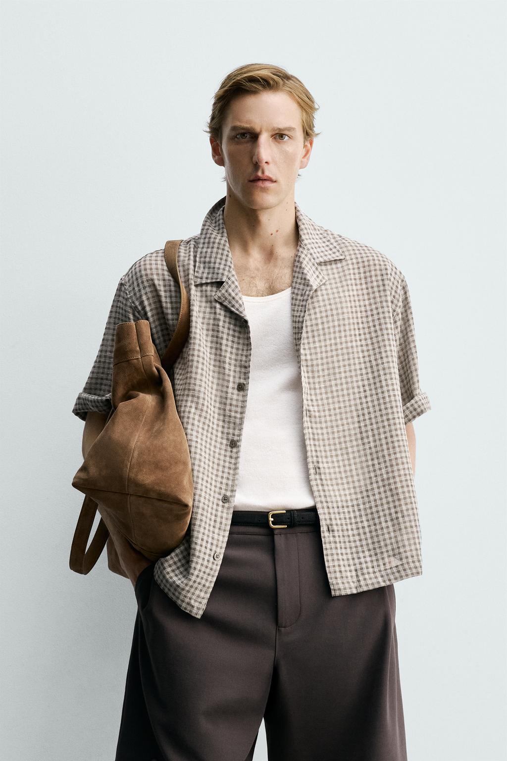 РУБАШКА RELAXED FIT ЖАККАРД В КЛЕТКУ