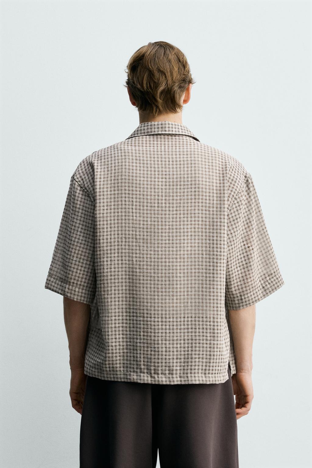 РУБАШКА RELAXED FIT ЖАККАРД В КЛЕТКУ